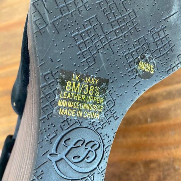 Lucky Brand Black Open Toe Wedge Tylera Booties - SIze 8 - Picture 8 of 10